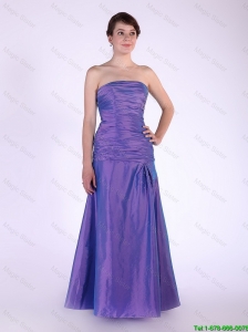 Super Hot Strapless Purple Prom Dresses with Beading