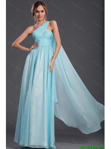 2016 Popular Light Blue Prom Dresses with Watteau Train