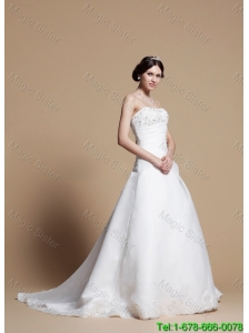Beautiful A Line Wedding Dresses with Beading and Appliques