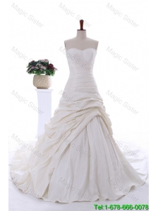 Luxurious Ruching Chapel Train Wedding Dresses for 2016