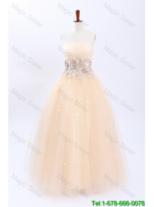 Perfect A Line Strapless Wedding Dresses with Appliques