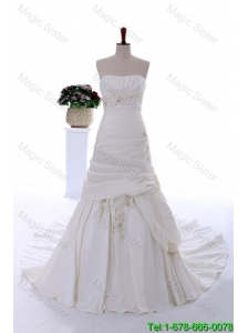 Remarkable 2016 Beading and Appliques Court Train Wedding Dress