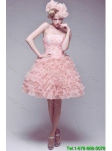 Romantic Ruffled Layers and Beading Short Wedding Dress