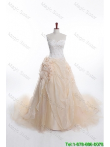 Affordable A Line Sweetheart Wedding Dresses with Appliques