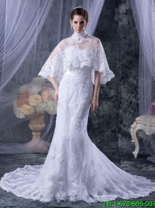 Custom Made Mermaid Strapless Lace Wedding Dresses with Appliques