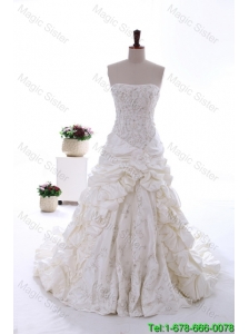 Most Popular Beading and Embroidery Court Train Wedding Dresses for 2016