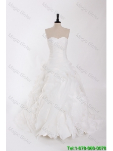 New Style Ruffles Wedding Dresses with Brush Train