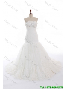 Wonderful Mermaid Court Train Beading and Lace Wedding Gowns