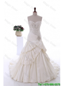 Beautiful Beading Wedding Gowns with Court Train