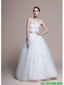 Custom Made A Line Sweetheart Wedding Dresses with Ruching