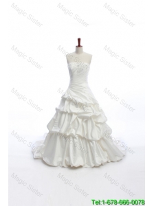 Elegant A Line Strapless Wedding Dresses with Pick Ups