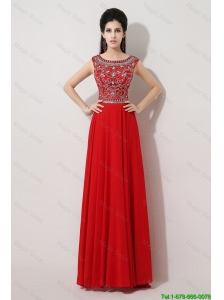 Discount Brush Train Beaded Prom Dresses with Bateau