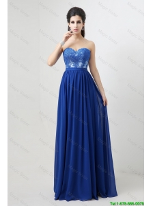 Hot Sale Sweetheart Blue Prom Dresses with Appliques 2016