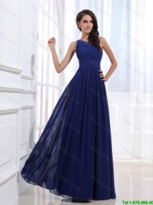 Fashionable Empire One Shoulder Prom Gowns with Beading