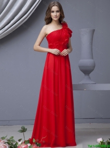 Beautiful Empire One Shoulder Brush Train Prom Dresses for 2016
