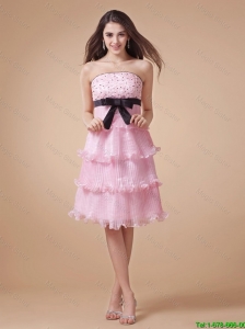 Pretty Strapless Beaded Short Prom Gowns for Holiday