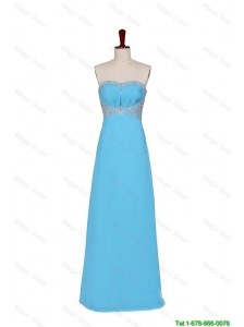 Cheap 2016 Fall Empire Strapless Prom Dresses with Beading in Baby Blue