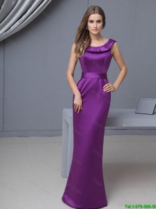 Beautiful Column Scoop Prom Gowns with Floor Length