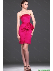 Exquisite Bowknot Red Short Prom Dress in Taffeta for 2016
