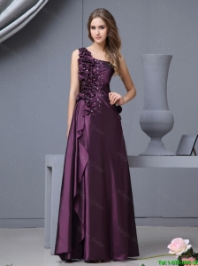 New Arrivals One Shoulder Beaded Prom Dresses with Hand Made Flowers