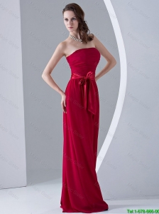 New Arrivals Sashes Red Long Prom Dresses with Sweep Train