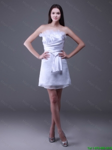 New Arrivals Strapless Ruffles Short Prom Gowns in White