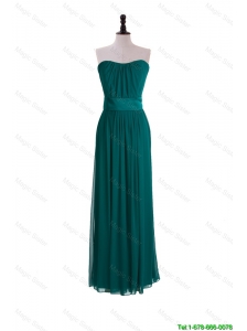 Perfect 2016 New Style Empire Belt and Ruching Prom Dresses in Dark Green