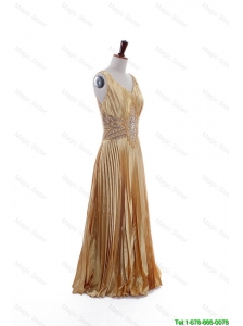 Pretty Custom Made Empire V Neck Prom Dresses with Beading