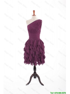 Pretty Inexpensive Burgundy Short Prom Dresses with Belt and Ruching