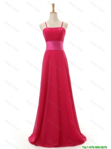 Pretty Most Popular Spaghetti Straps Long Red Prom Dress for 2016