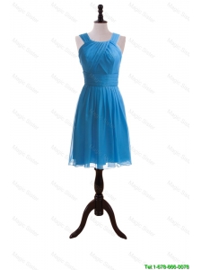 Cheap 2016 Wonderful Ruching Short Prom Dresses in Blue