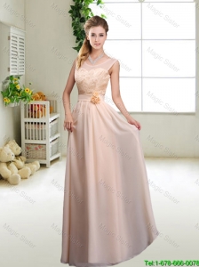 Beautiful Hand Made Flowers Bridesmaid Dresses with Column