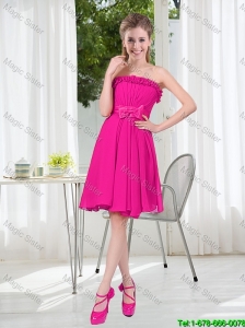 Summer A Line Strapless Short Prom Dresses with Bowknot