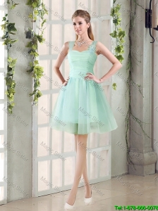 2016 Custom Made A Line Straps Prom Dresses with Ruching