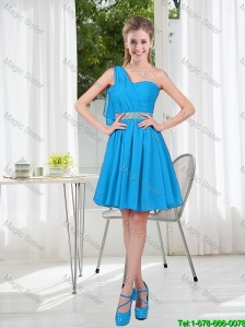 Affordable Short One Shoulder Prom Dress with Beading