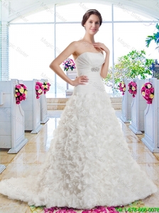 New Arrivals A Line Beaded Wedding Dresses with Appliques
