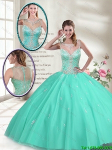 2016 Summer Hot Sale Apple Green Quinceanera Dresses with Beading