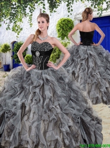 New Arrivals Beaded and Ruffles Quinceanera Dresses in Black