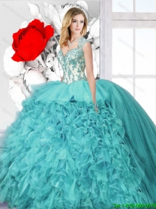 Latest Ball Gown Straps Quinceanera Dresses with Appliques