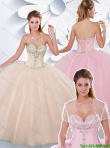 Simple Ball Gown Sweetheart Quinceanera Gowns with Beading