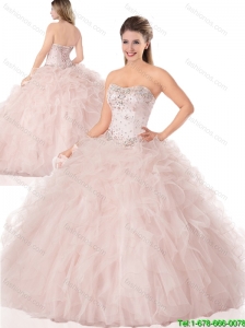 Beautiful Beading Baby Pink Quinceanera Dresses for 2016