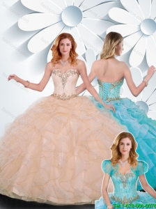 Cute Sweetheart Quinceanera Dresses with Ruffles and Beading for Summer