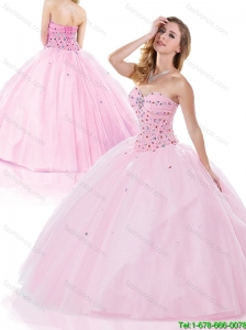 Perfect Baby Pink Quinceanera Dresses with Beading