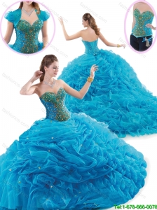 Classical Sweetheart Beading Quinceanera Gowns with Court Train