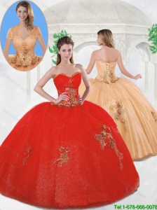 Elegant Sweetheart Quinceanera Gowns with Beading and Appliques