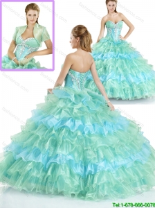 Luxurious Ruffled Layers Sweet 16 Dresses in Multi Color