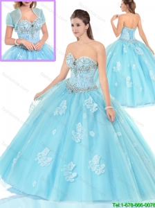 Unique Appliques Sweetheart Quinceanera Dresses with Beading