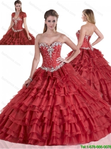 Unique Beading Sweet 16 Dresses with Ruffled Layers