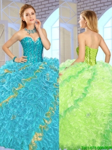 Exclusive Beading Multi Color Quinceanera Gowns for 2016 Spring