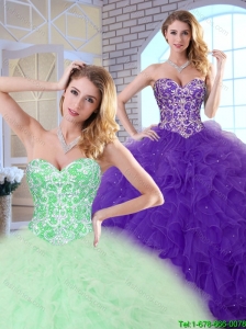 Perfect Sweetheart Quinceanera Gowns with Beading and Ruffles